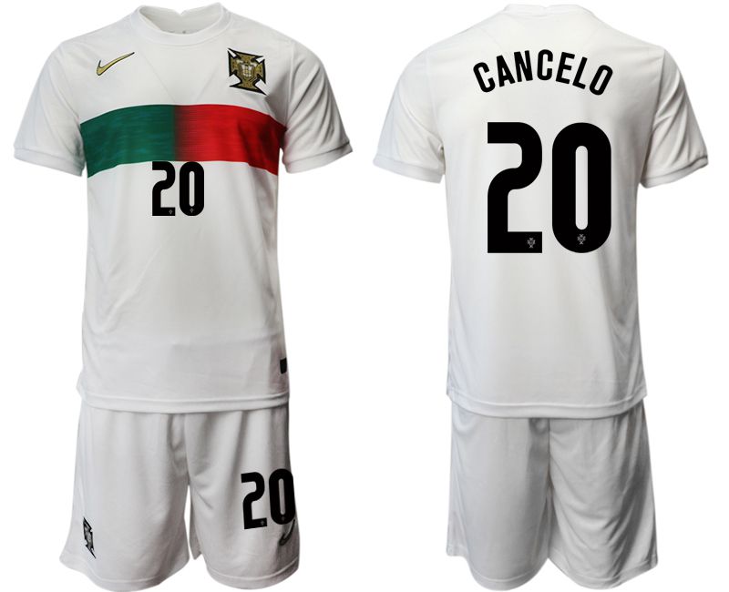Men 2022 World Cup National Team Portugal away white #20 Soccer Jersey